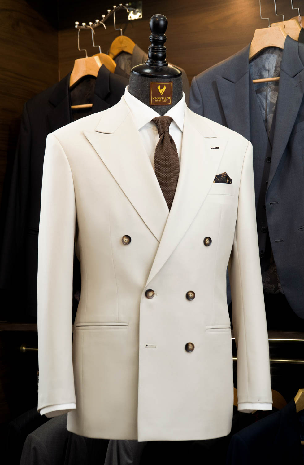 Double-Breasted Cream Suit