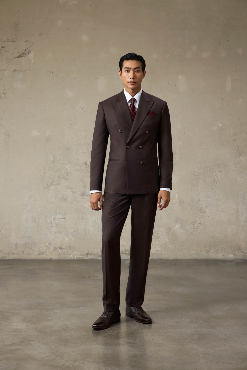 LOOK 5 | Chocolate Brown Double-Breasted Suit