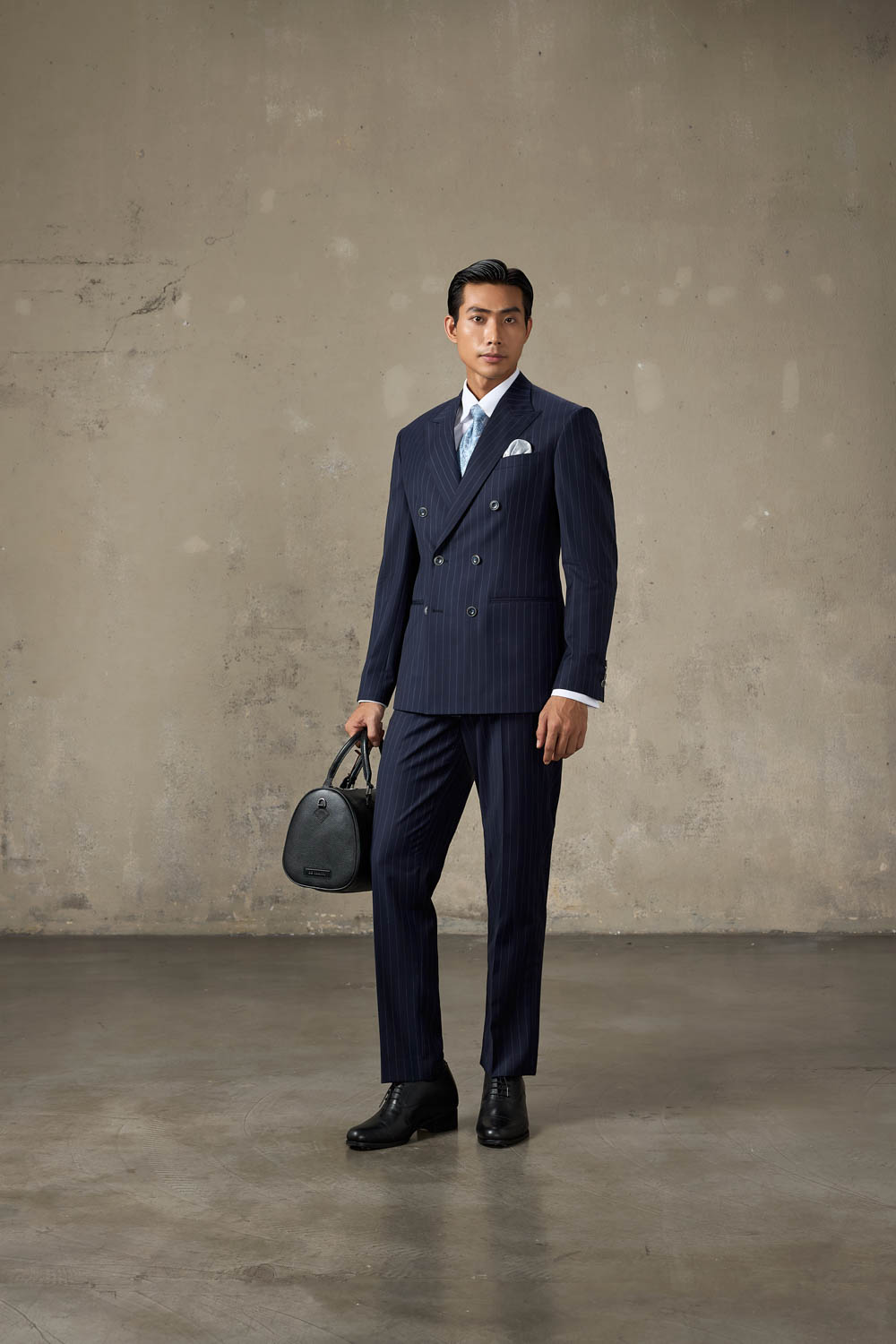 LOOK 8 | Navy Stripe Double-Breasted Suit