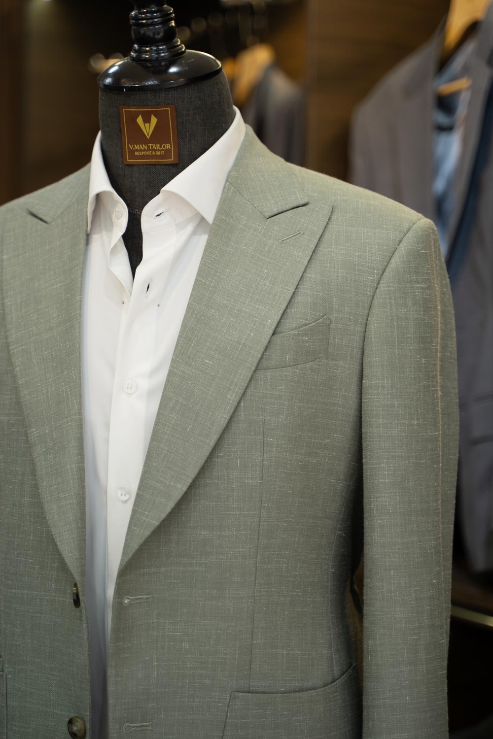2-Piece Moss Green Linen Suit