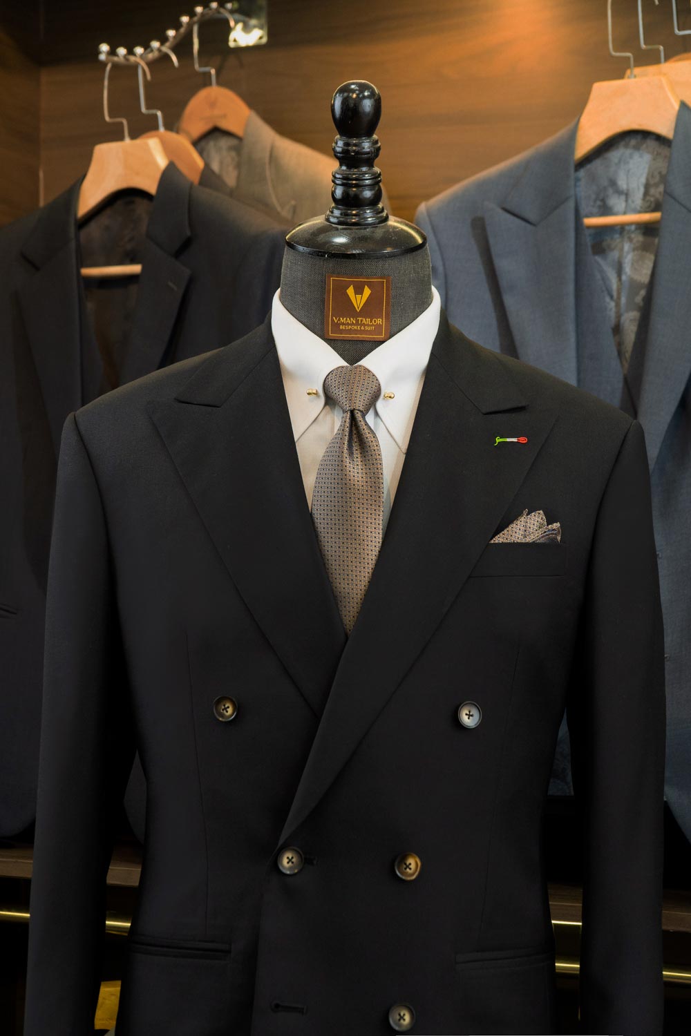 Double-Breasted Black Suit