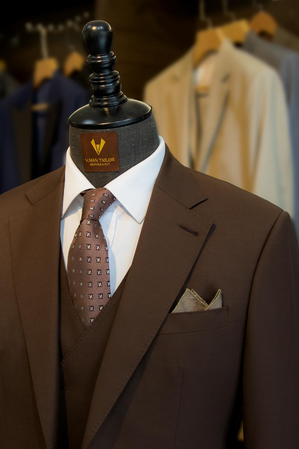 3-Piece Chocolate Brown Suit