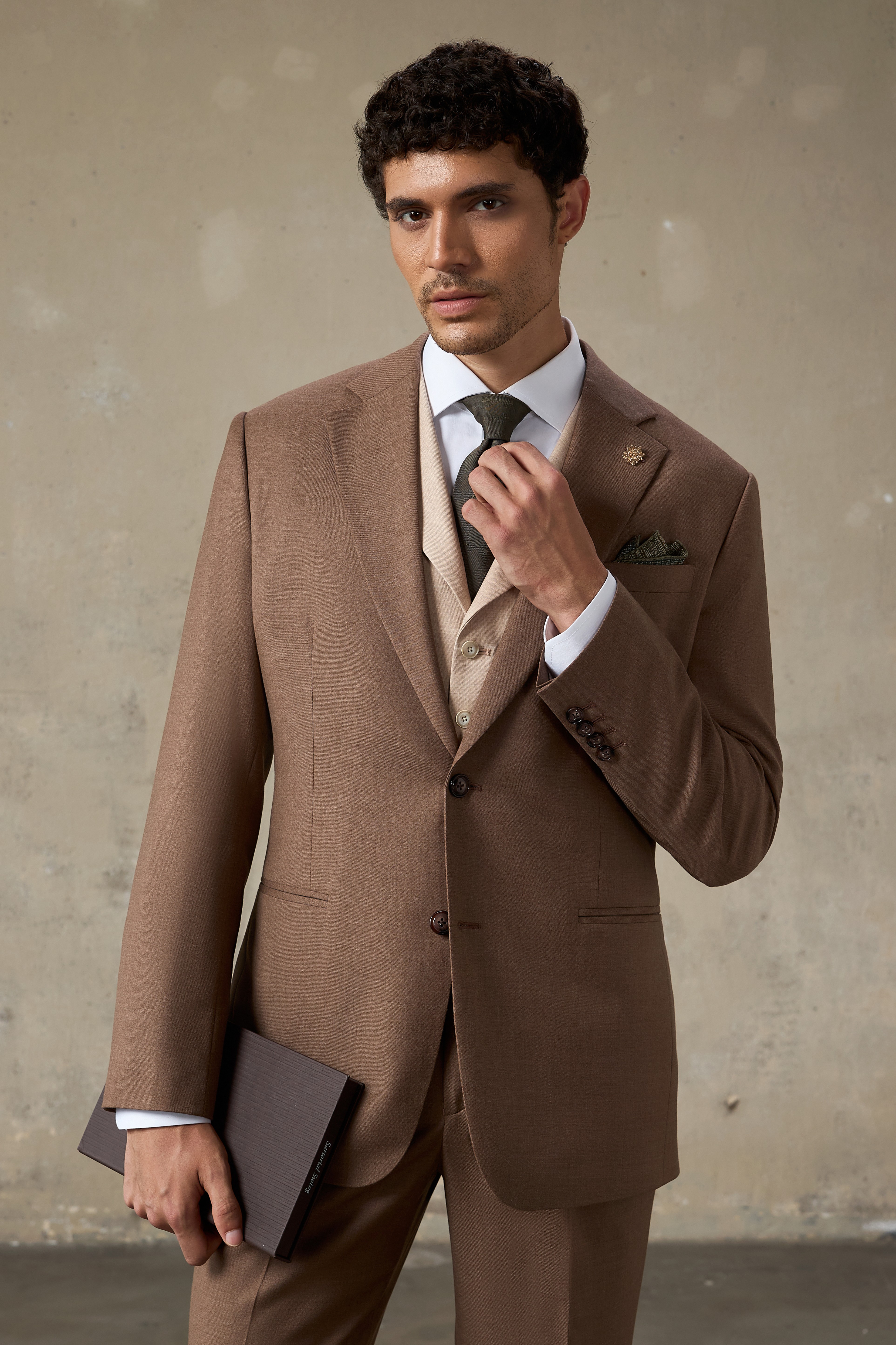 LOOK 4 | Brown Suit with Sand Waistcoat