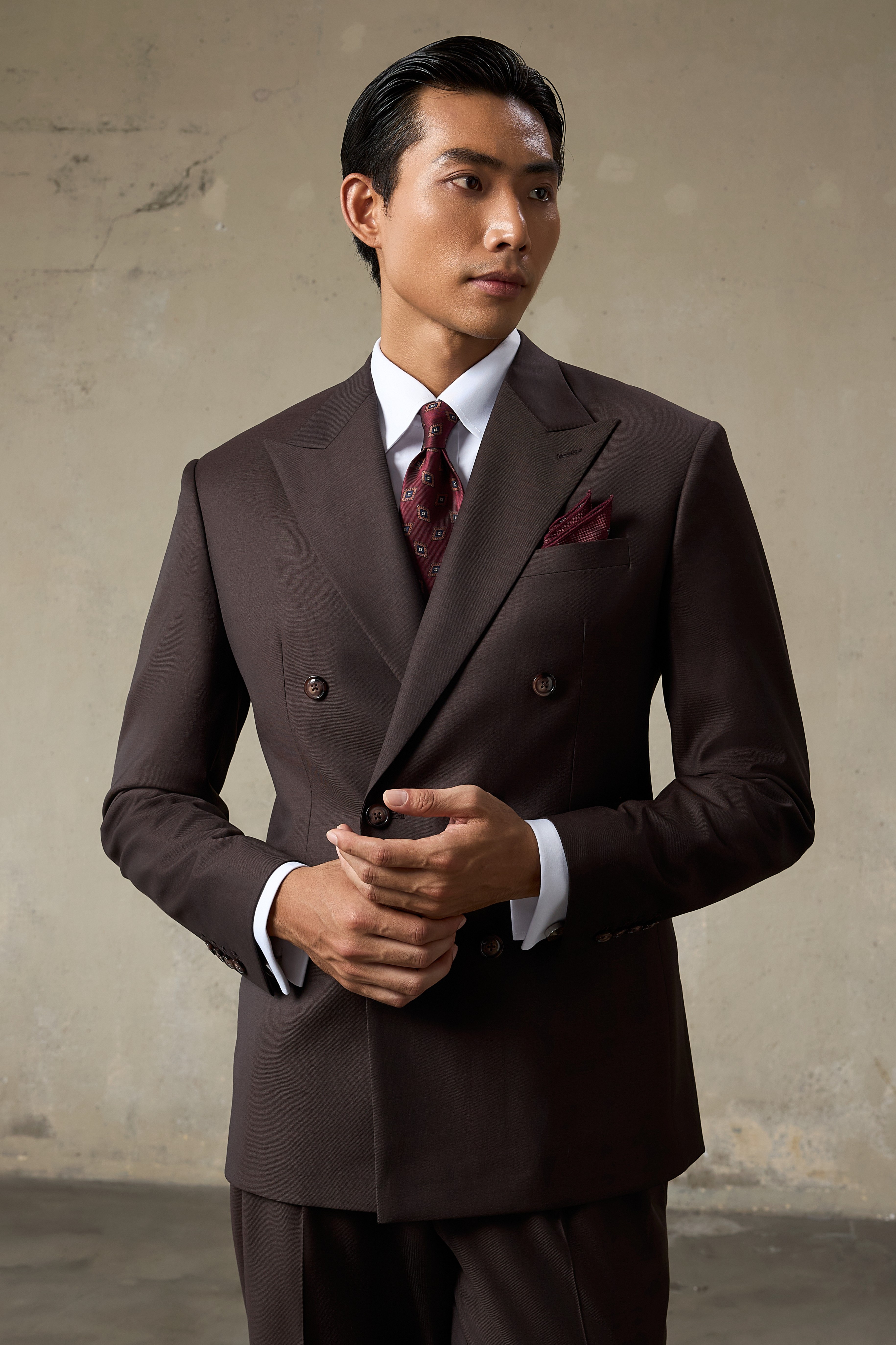 LOOK 5 | Chocolate Brown Double-Breasted Suit