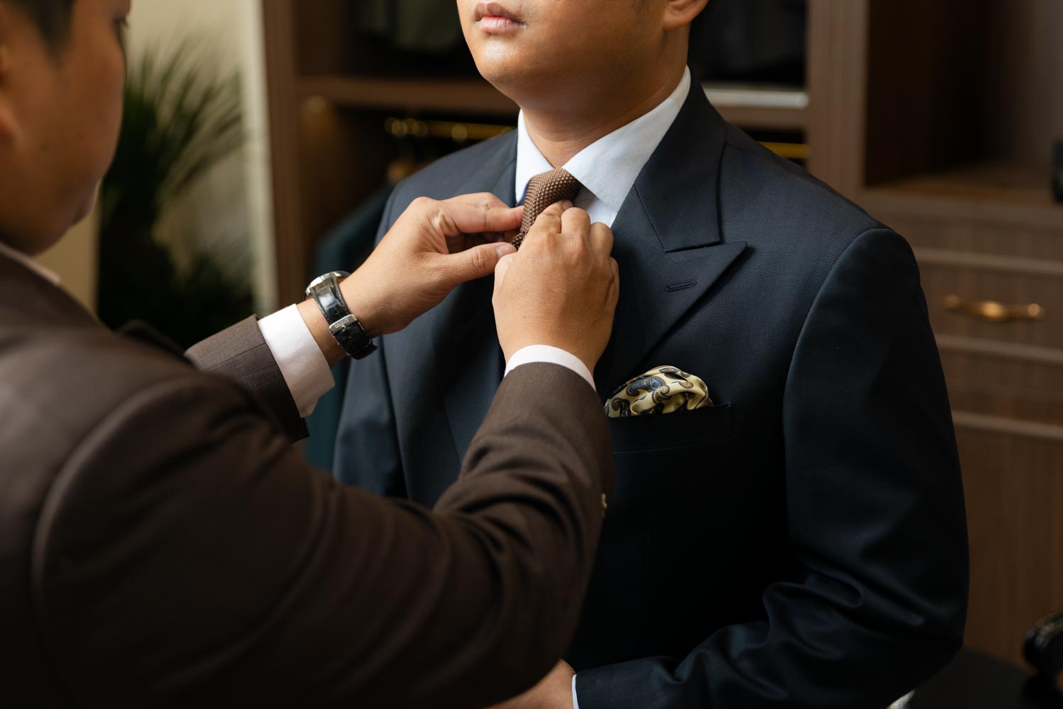 Final Fitting and Bespoke Suit Adjustments at V.Man Tailor