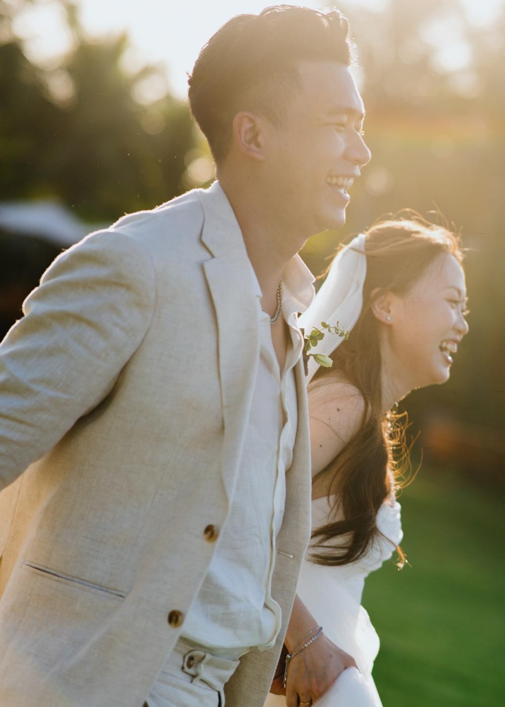 Half Canvas Wedding Suit for a Refined Tropical Wedding Look